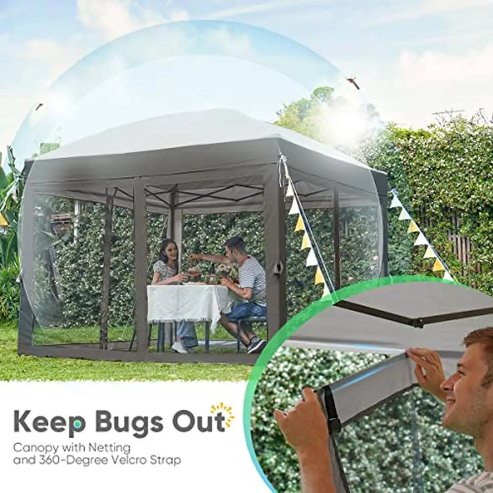 10x10 Pop-up-Bildschirm Hauszelt mit 4 magnetischen Türen einfache Einrichtung wasserdicht & UV-Schutz tragbare Baldachin Camping und Outdoor