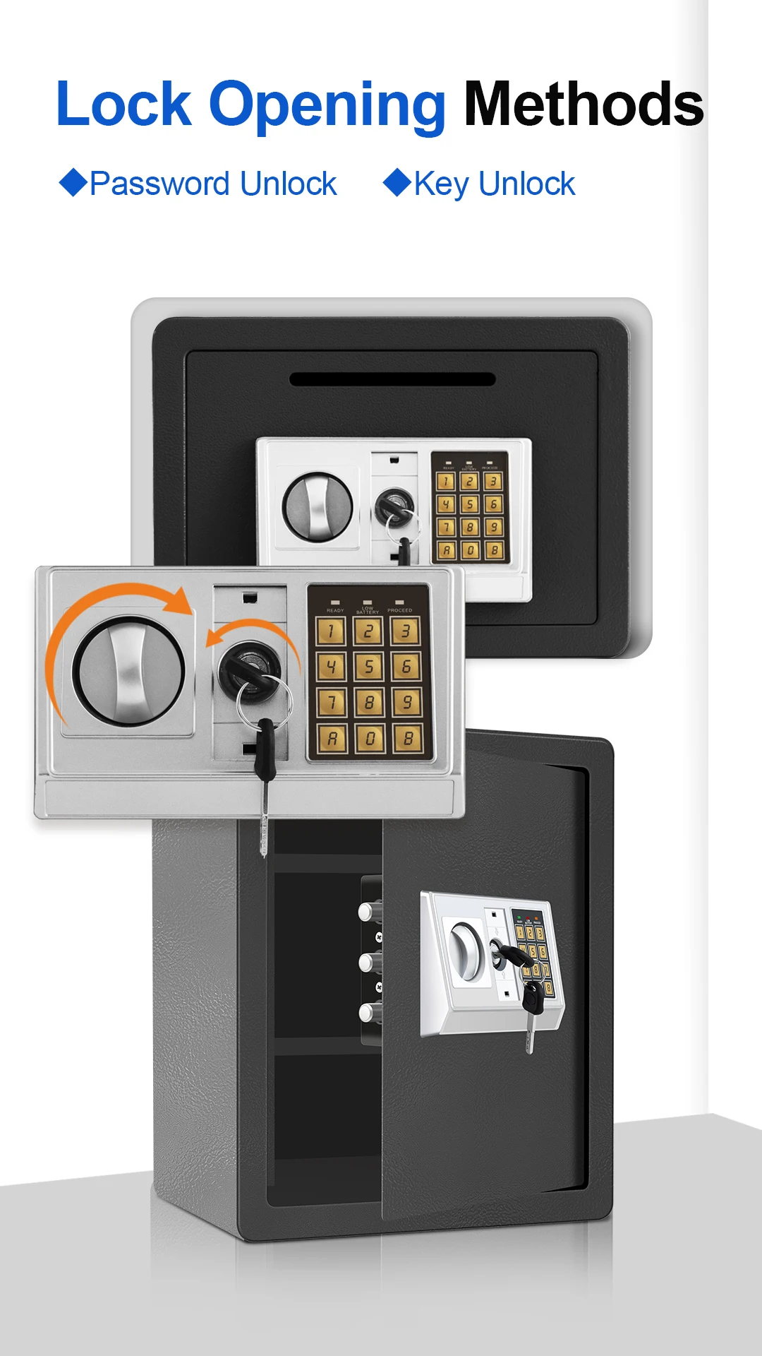 Home Safe Deposit Box Secure Storage for Cash, Jewelry & USD Documents Anti-Theft Piggy Bank & Home Security Safe for Valuables & Important Papers – Reliable Personal Safe to Protect Your Valuables Digital Lock Safe Decor Electronic Wall Ornaments Fa