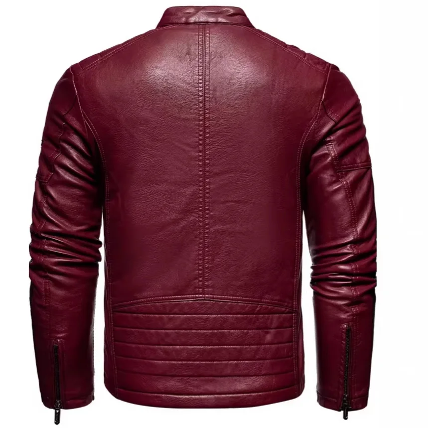 Picture 4: Comprehensive Training Men's Embroidered PU Jacket Windproof Cotton Jacket Men's Racing Clothes, Locomotive Leather Jacket Men