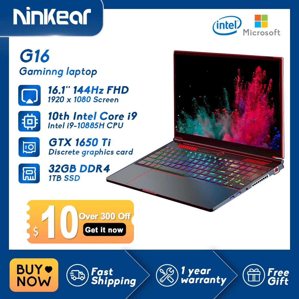 Laptop do gier Ninkear G16-Cal Intel Core i9-10885H Nvidia
