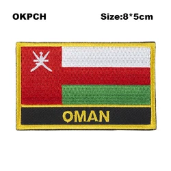 Oman Flag Embroidery Patches Iron on Saw on Transfer patches Sewing Applications for Clothes in Home&Garden
