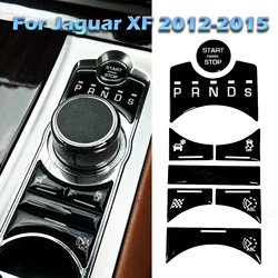 Para jaguar xf engrenagem adesivo epóxi shifter cobre para x250 2013 2014 2015 preto botão de partida decalques xf acessórios do carro 2012