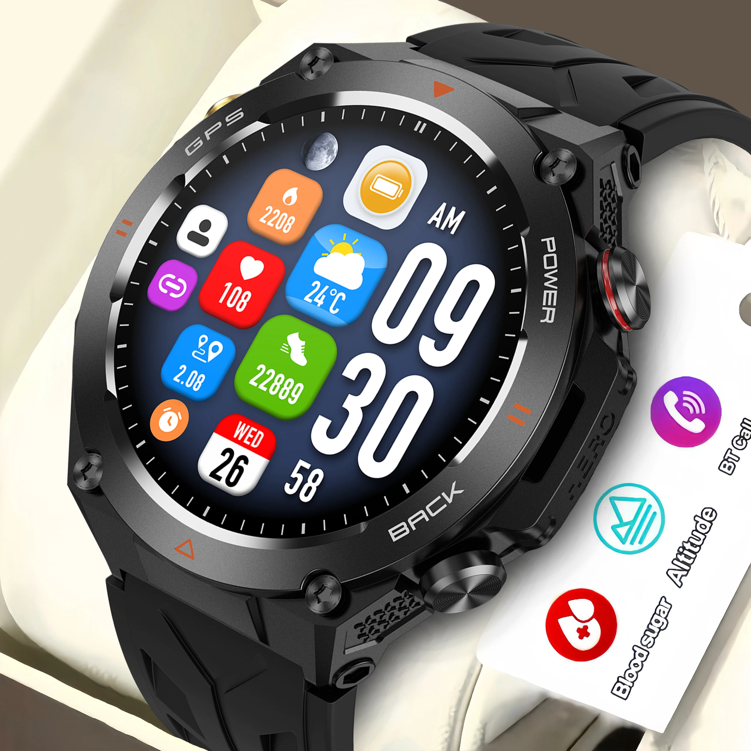 2024 New 1.45-inch IPS screen 412 * 412 high-definition Bluetooth call men's smartwatch for Android IOS fitness smartwatch