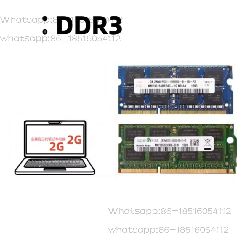 Módulo de memória para notebook DDR3 2G de várias marcas, frequência 1333 1600, PC3 PC3L 2G 1600