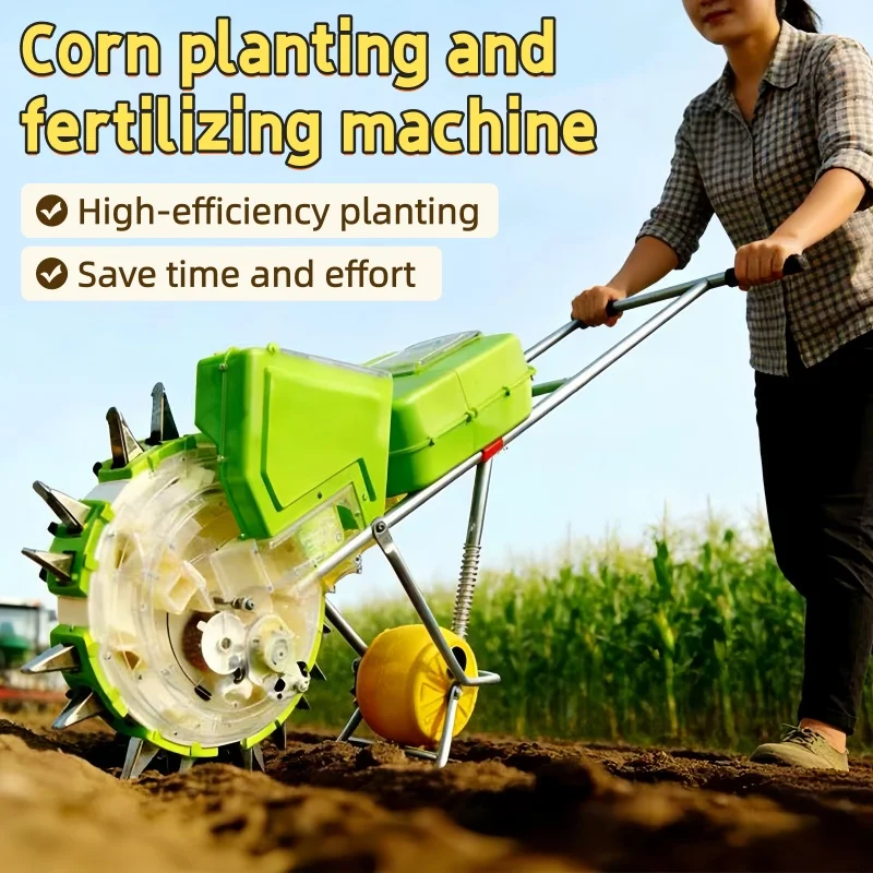 Seed and Fertilizer Integrated Sowing Machine Hand Push Type Corn Cotton Soybean Planter Agricultural Precision Sowing Machine