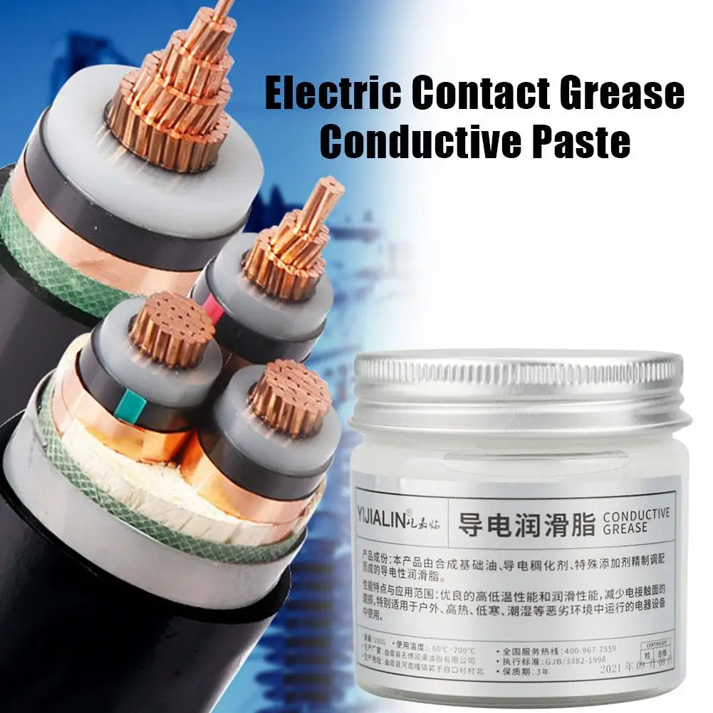 

100g Conductive Paste Grease High Low Temperature Resistance Connection Contact Paste Grease Grease Electrical Anti Oxidati G9X3