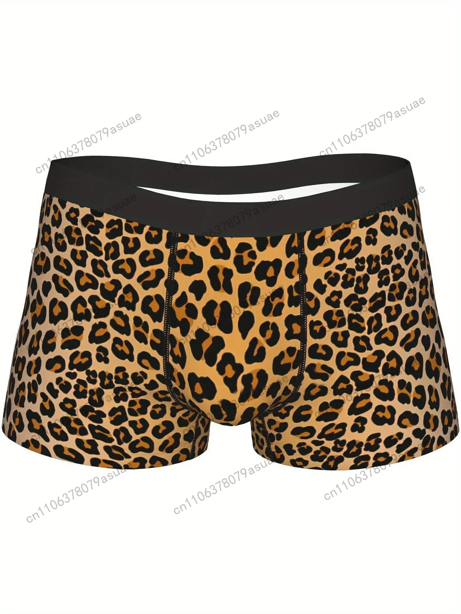 Men'S Leopard Print Boxer Briefs - Soft Stretch Underwear Comfortable Breathable Stylish Animal Print Design Perfec Black