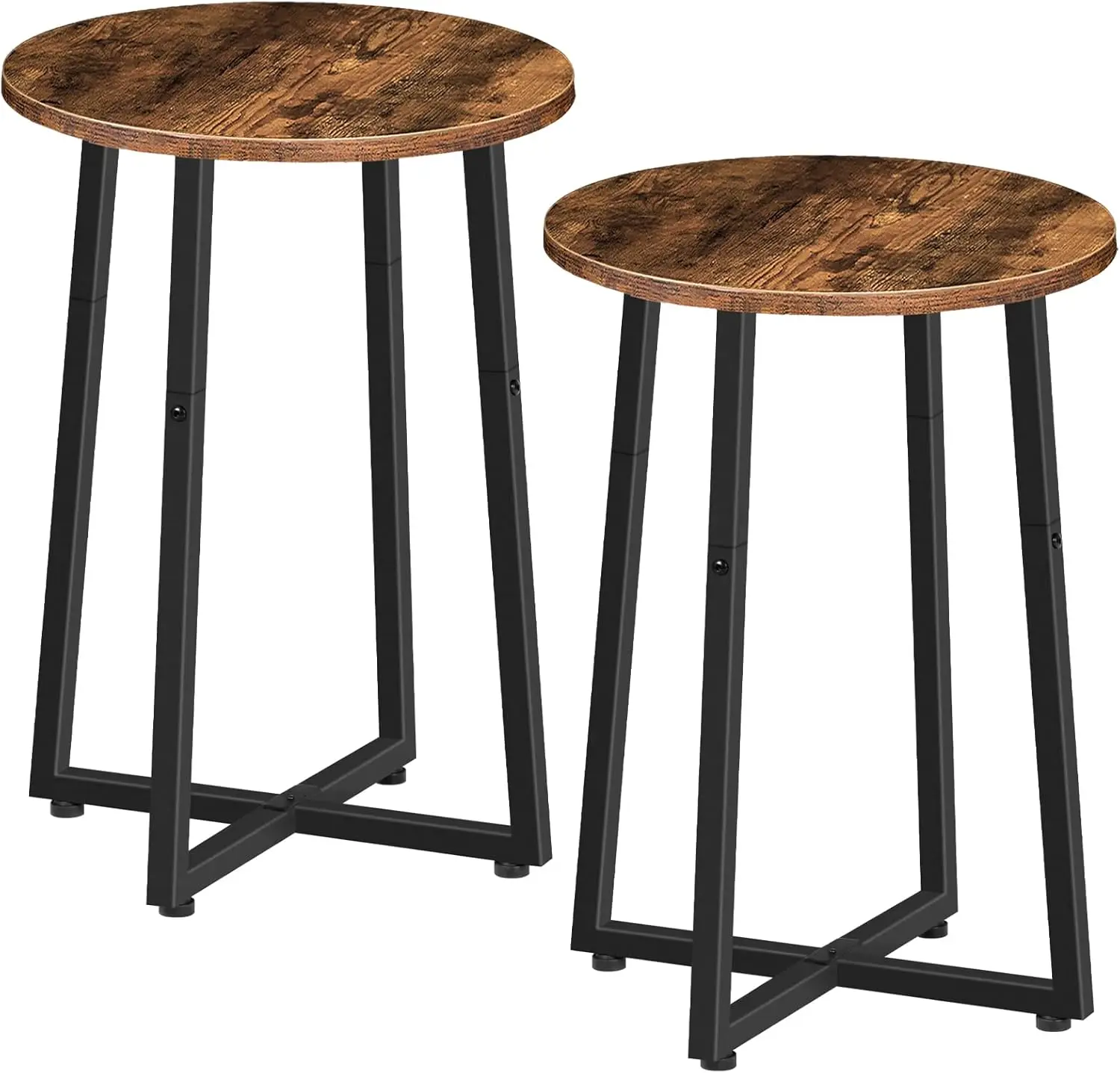 

Side Tables Set of 2, Round End Accent Tables with Sturdy Metal Pedestal, 15.7" Round Nightstands, for Living Room, Bedroom,