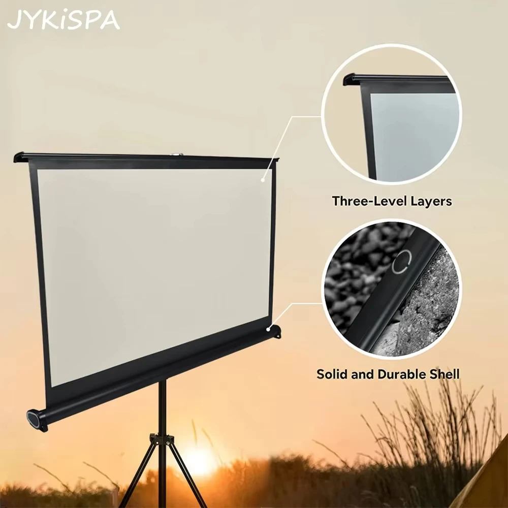 40 inch Tabletop Screen HD 16:9 Pull Up Foldable Stand Portable Projection Screen for Business Camping Home Theater Projectors