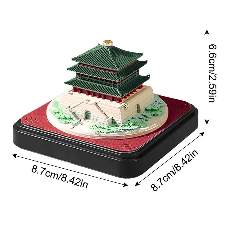 Imagem -06 - Carving Desk Calendar Papel Criativo Carving Notepad Clock Tower Decoração do Lar 3d 2023 190 Folhas 3d