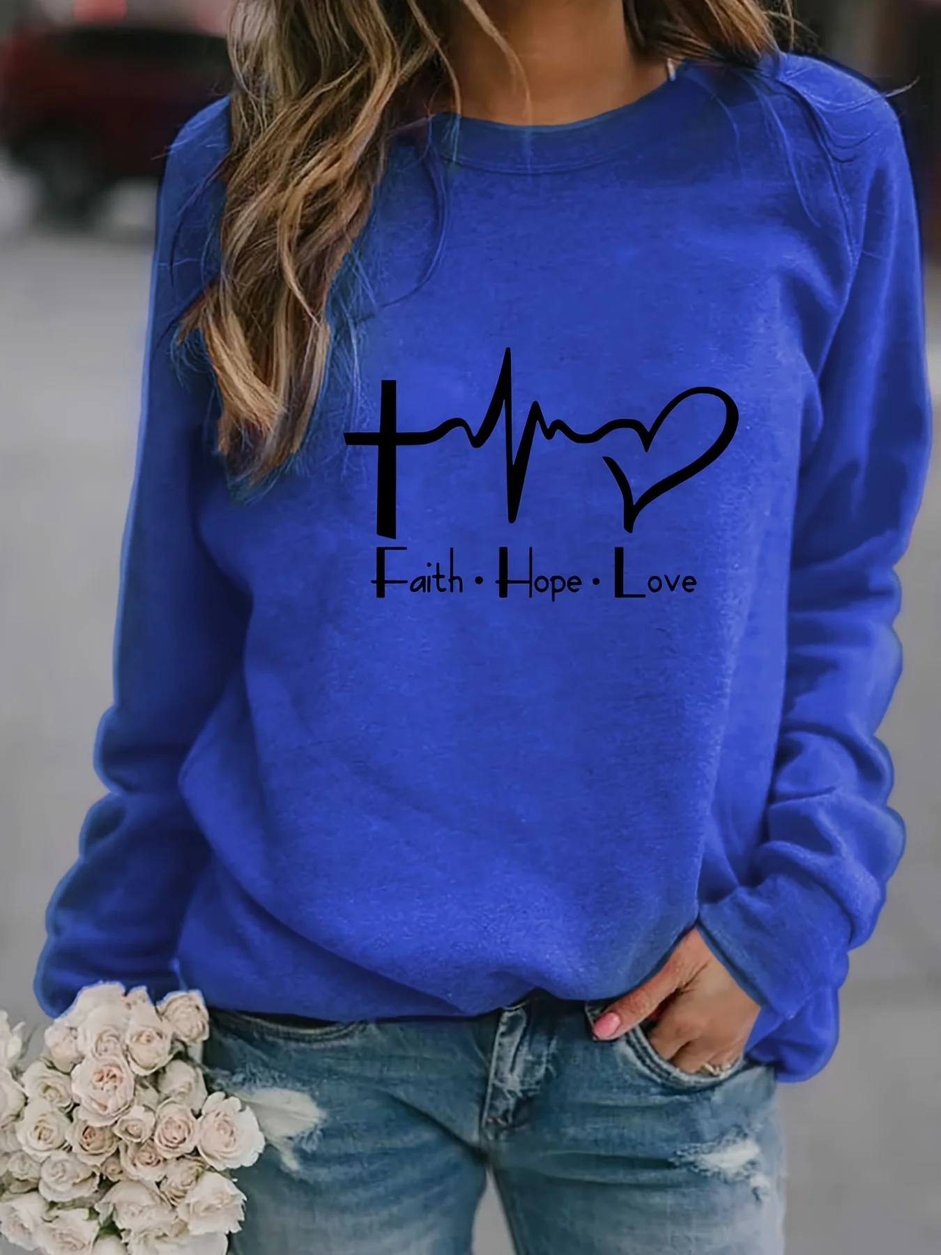 Faith & Love Letter Graphic Print Women\'s Hoodies Oversized Sweatshirts New In Women Clothing Casual Streetwear Fashion Blouse