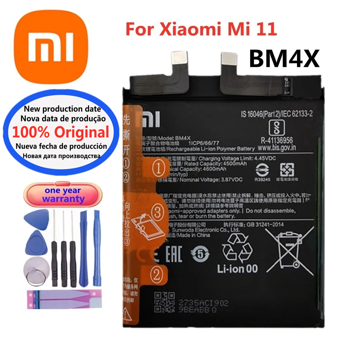 2025 Years BM4X Original Battery BM55 For Xiaomi Mi11 Mi 11 Lite 11Lite / 11 Pro 11Pro / 11 Ultra 11Ultra BP42 Battery Bateria