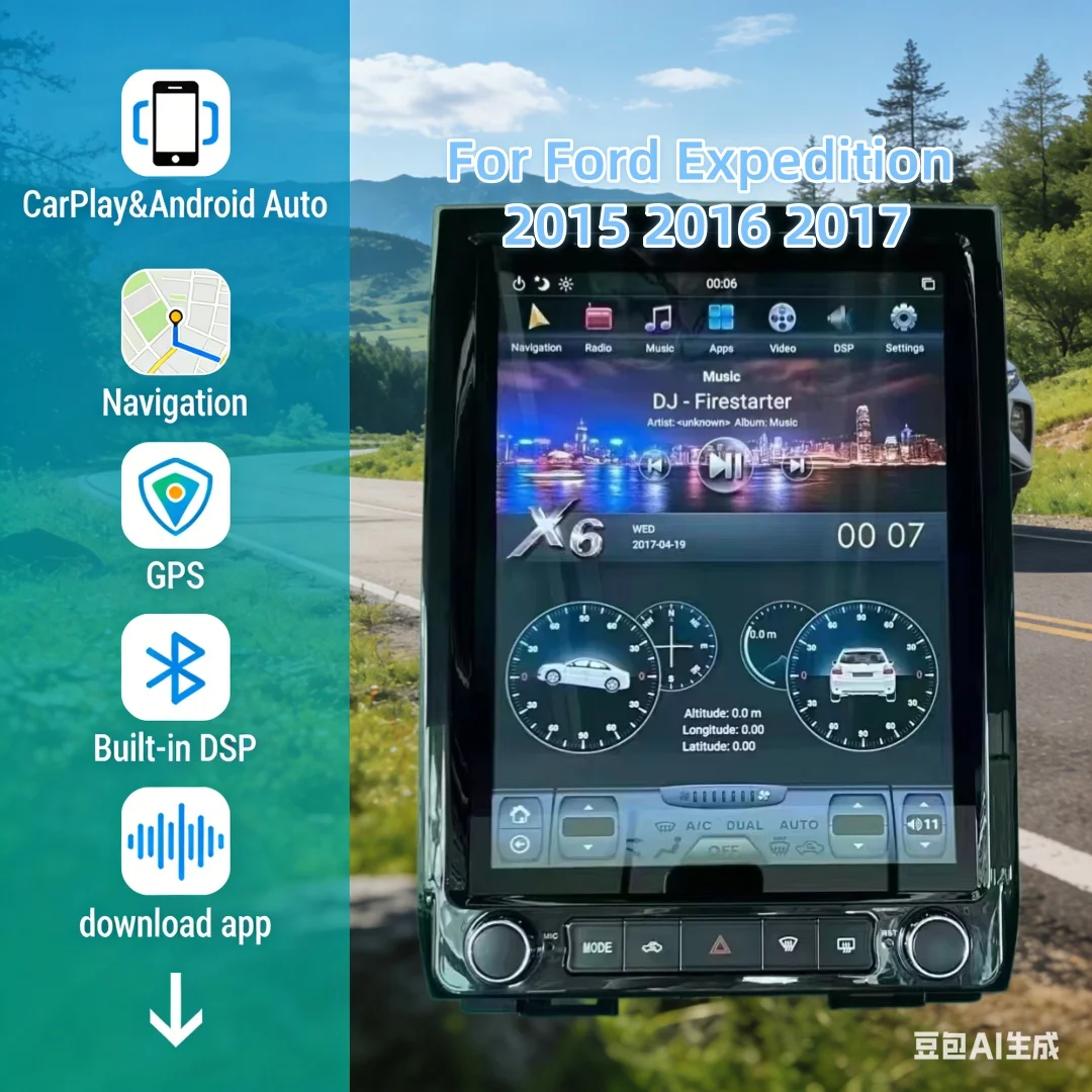 

12.1 inch Touch Screen Car Radio For Ford Expedition 2015 2016 2017 Carplay Android 13 GPS Navigation Multimedia Head Unit 4G BT