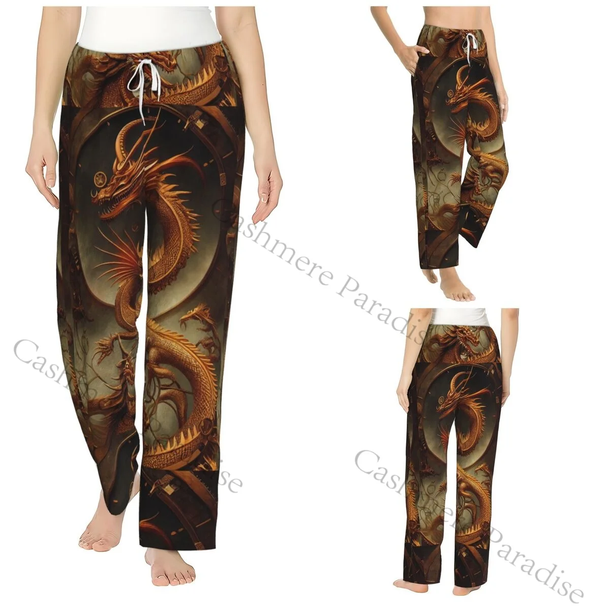

Dragon Snapback Flannel Pajama Pants for Women Soft Warm Sleep Pants with Elastic Waistband