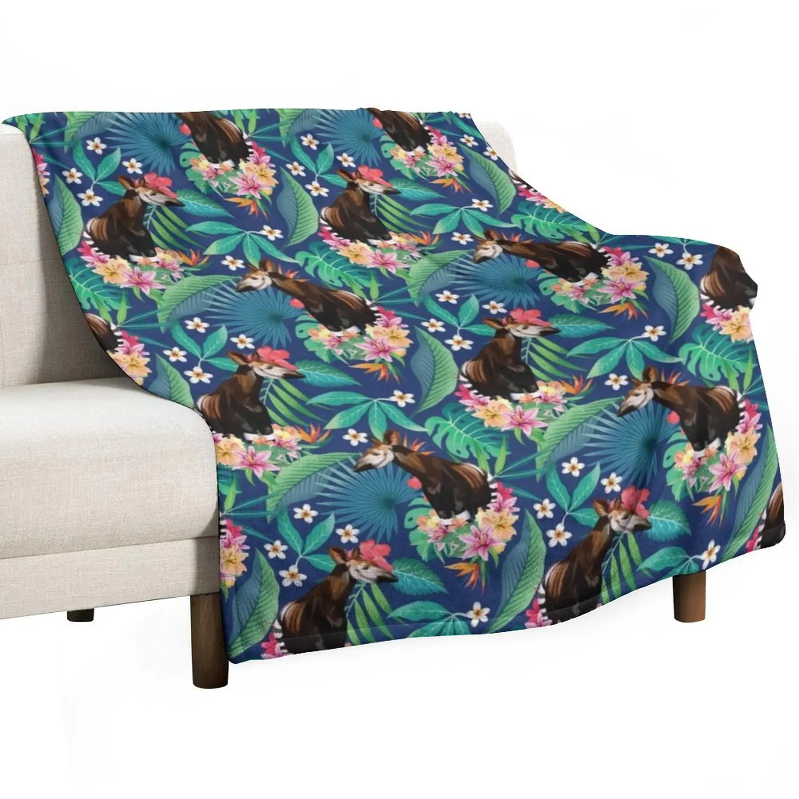 

Tropical Rainforest Okapi Throw Blanket Quilt heavy to sleep Blankets