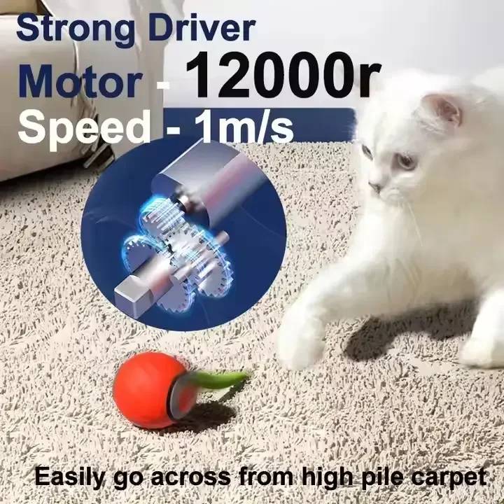 Bola de gato eléctrica rodante automática interactiva, juguete de entrenamiento para gatitos, automóvil inteligente con rompecabezas de plumas, juguete recargable para gatos