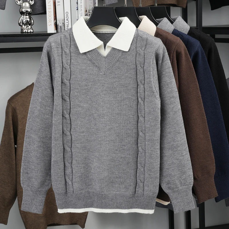 디자이너 남성용 투피스 스타일 니트 스웨터 가을 신상  - Winter Clothing Men Style 리뷰 및 가격