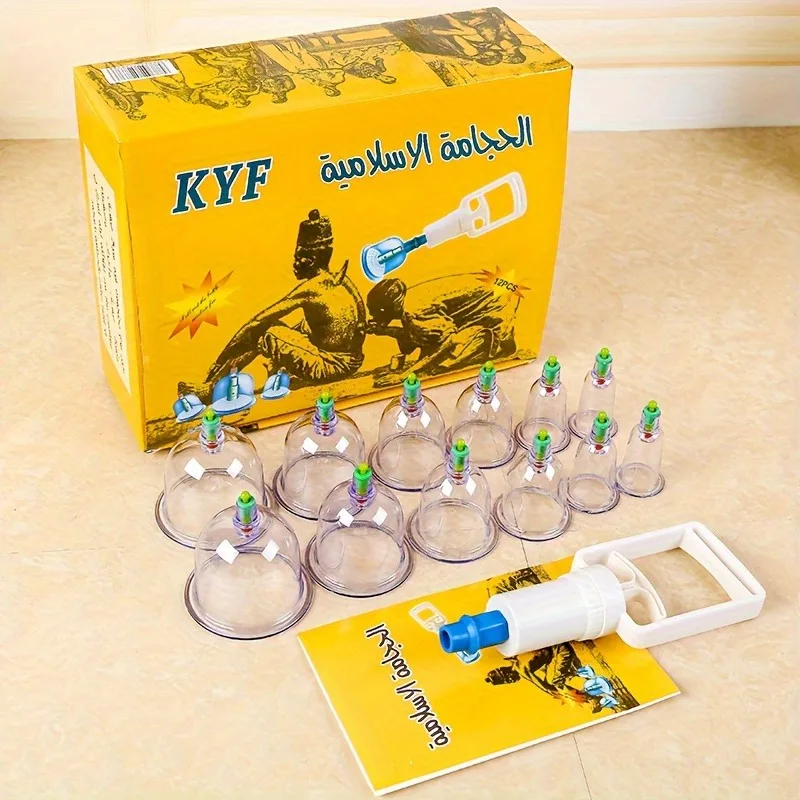 Professionelles 12-teiliges Kunststoff-Vakuumkupplungsset | Tragbares Haushaltspflege-Set | Mehrteiliges Massage-Saugnapf-Set mit Aufbewahrung