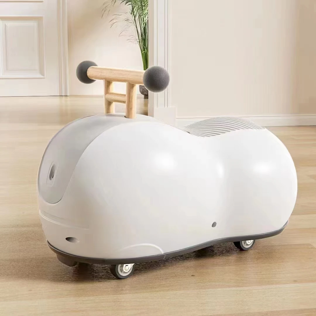 New peanut style children's colorful plastic baby rocking car children's toys rocking car with flash wheels