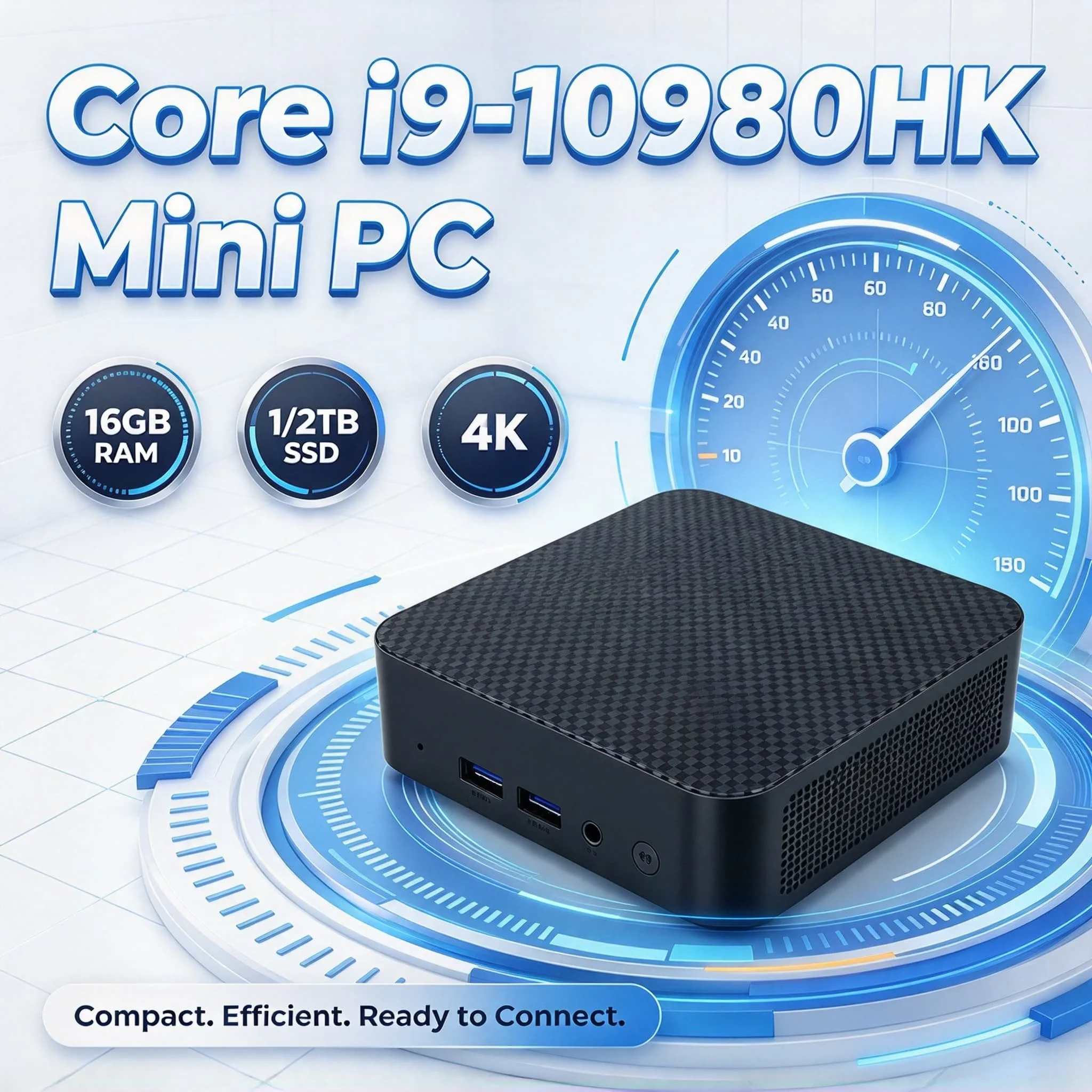 Intel Core i9 10980HK 16GB RAM 1TB 2TB SSD Mini PC 2026 Triple 4K Output WiFi 6 Silent Cooling Desktop Computer Office Home