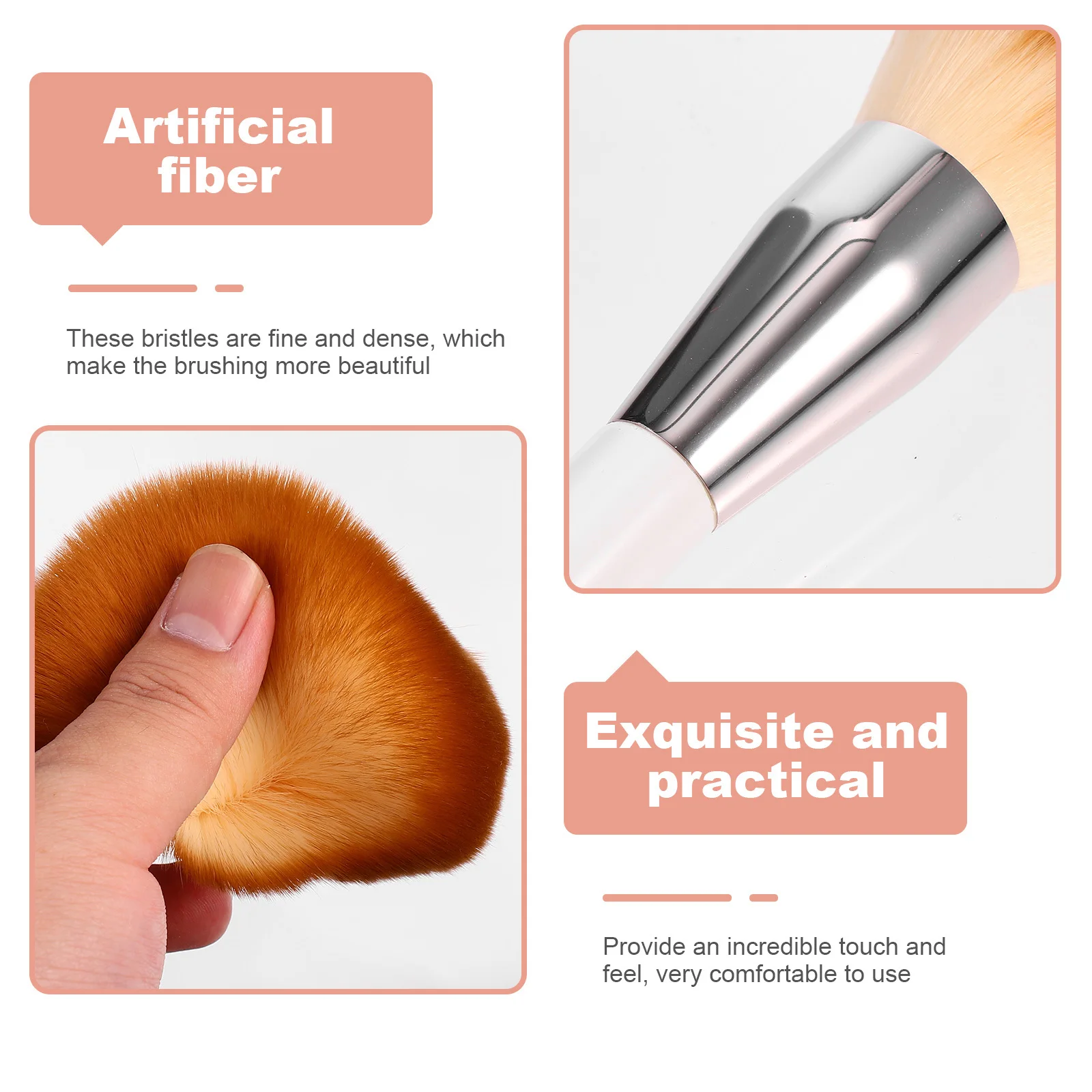 

Loose Powder Foundation Blush Brush For Women Soft Synthetic Hair Blending Buffing Makeup Tool No Shedding