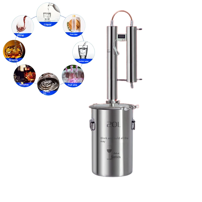 Stainless Steel Alcohol Distiller Machine Brew Water Wine Essential Oil Distillation Home Brewing Equipment