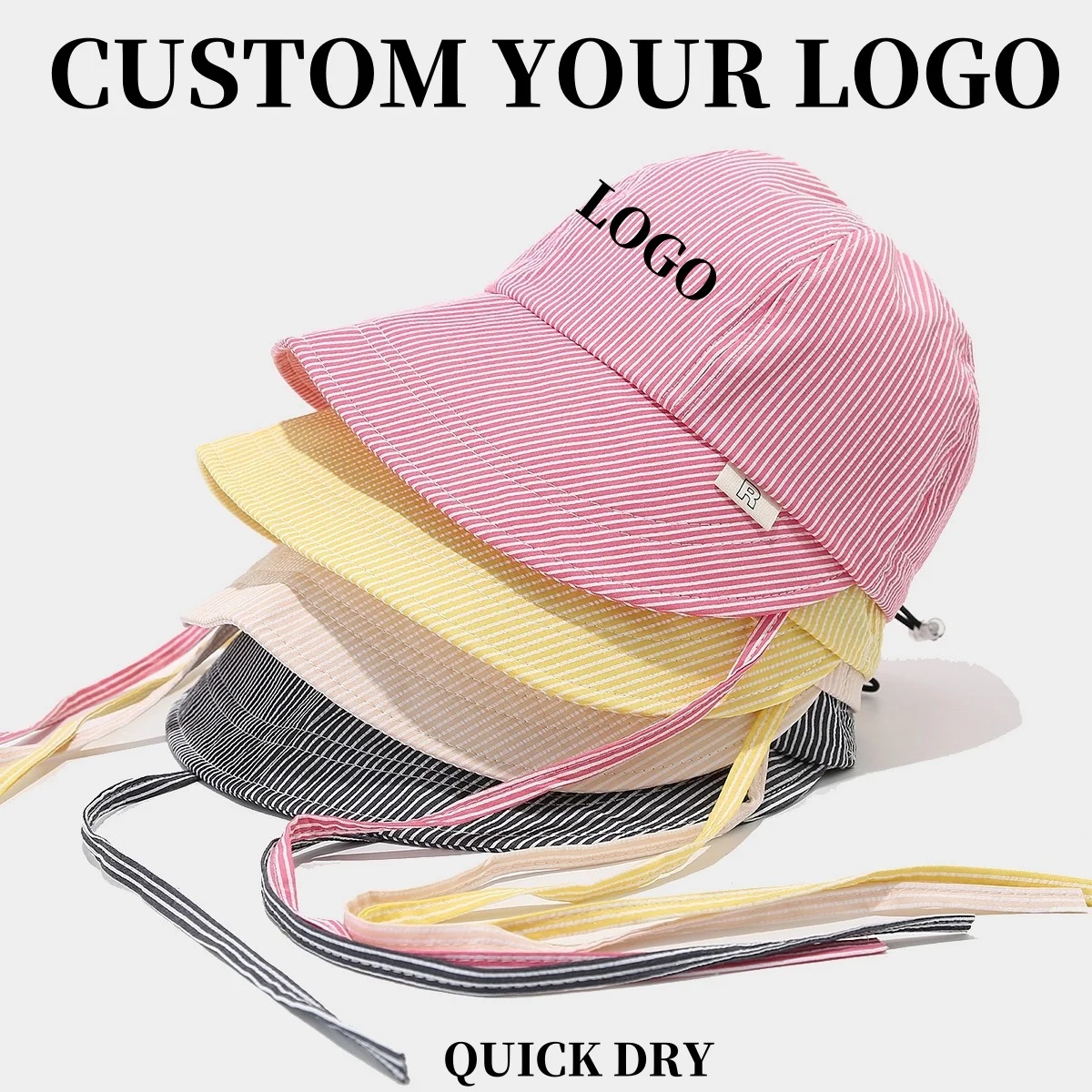 

CUSTOMIZED Fashion Japanese style Striped Hat Quick drying Y2k Sun Protection Hats Lightweight Sweet Fisherman's Caps Outdoor