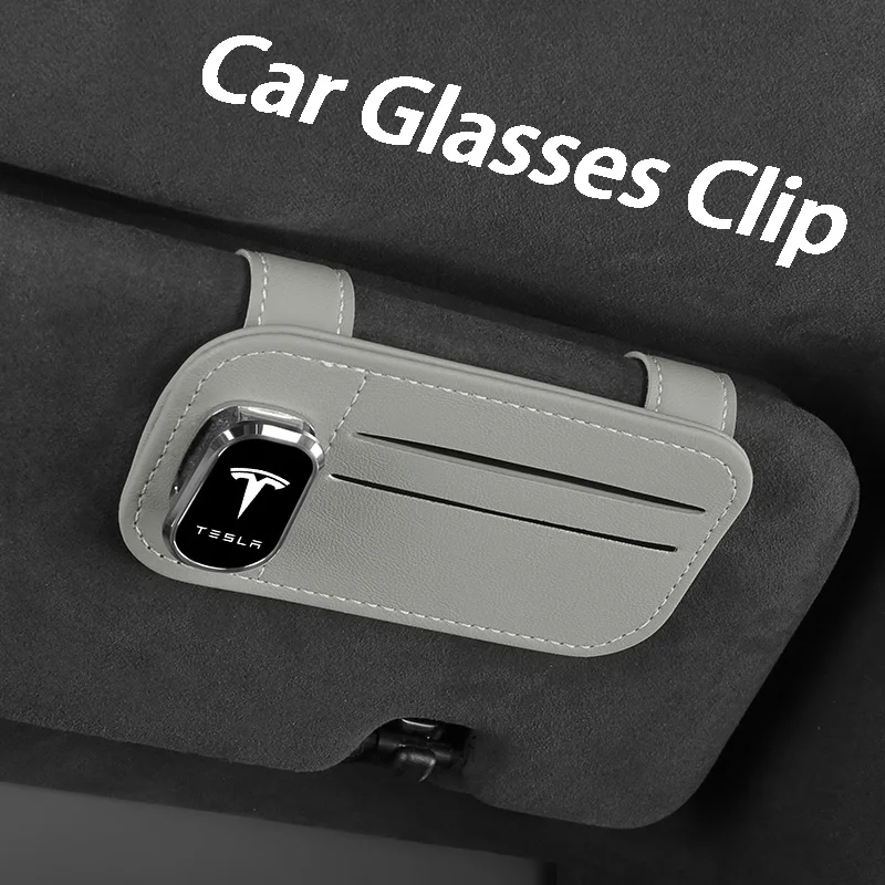 

Car Logo Sun Visor Eyeglass Hanger Clip Car Card Clip For Tesla Model 3 Model S Model X Model Y Car Logo Interior Accessories
