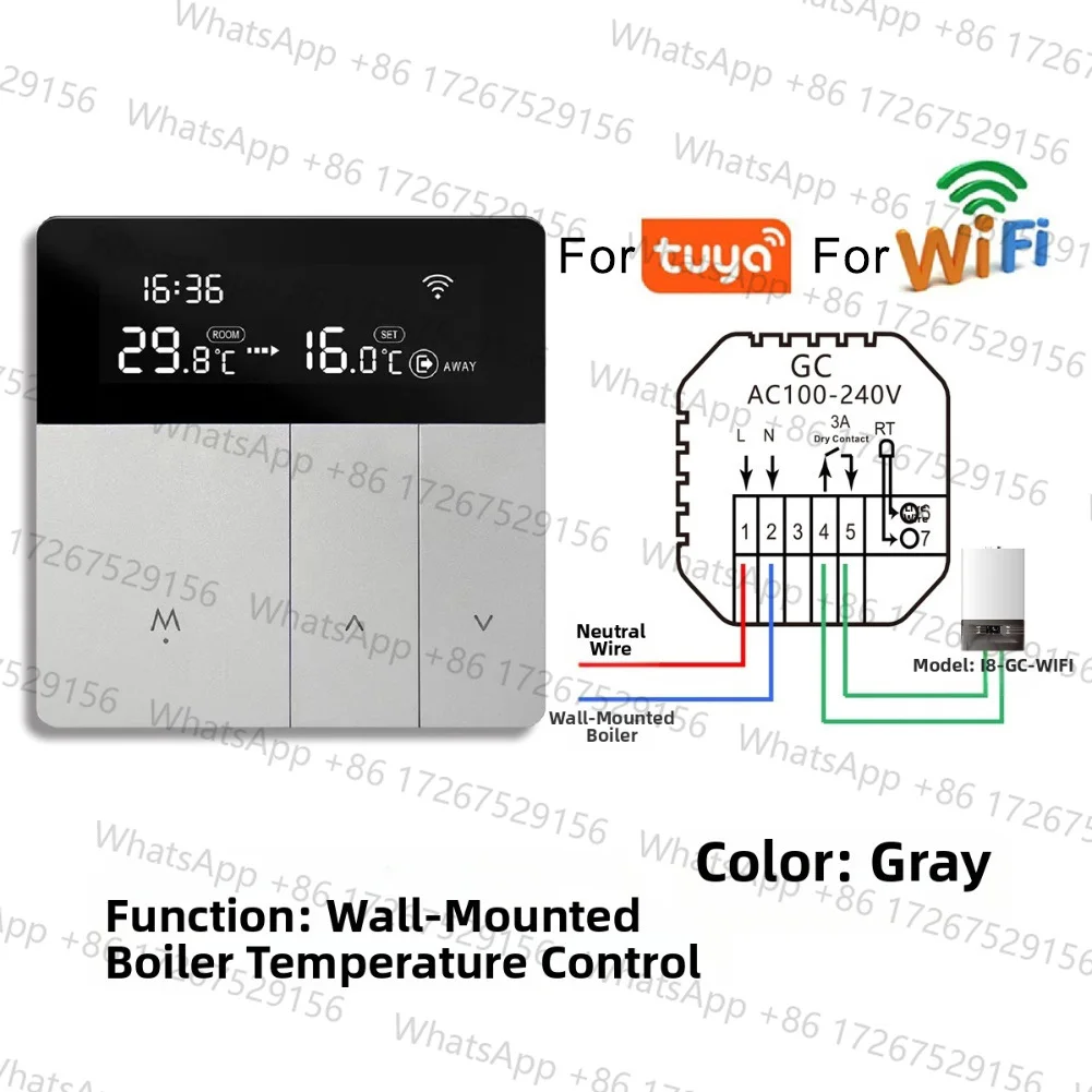 For Tuya WiFi Smart Thermostat Electric Floor Heating TRV Water Gas Boiler Temperature Voice Remote Controller Googles Alexas