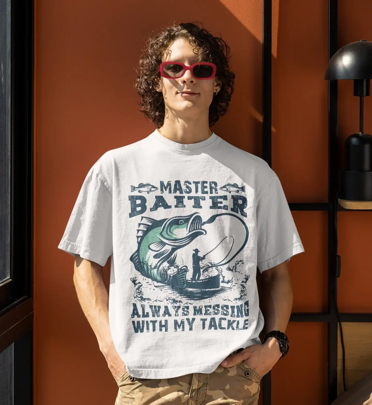 Master Baiter T Shirt Funny Fishing Offensive Holiday Birthday Dad s for Fishermen