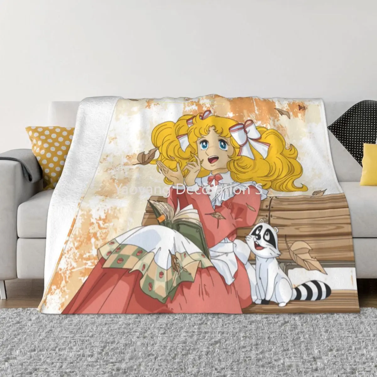 

Candy Candy Anime Flannel Blankets Anni 80 Cult Color Art Customized Throw Blankets for Home Hotel Sofa Bedspreads