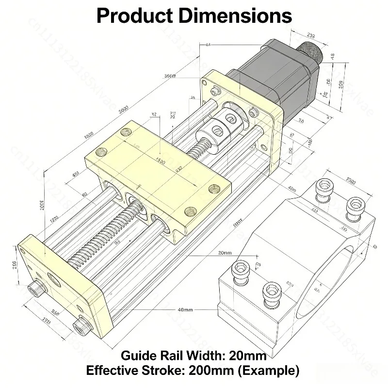 CNC3018 Z-Axis Slide Table 8MM Lead Screw With Stepper Motor & 52MM Spindle Clamp CNC Milling Machine Accessories