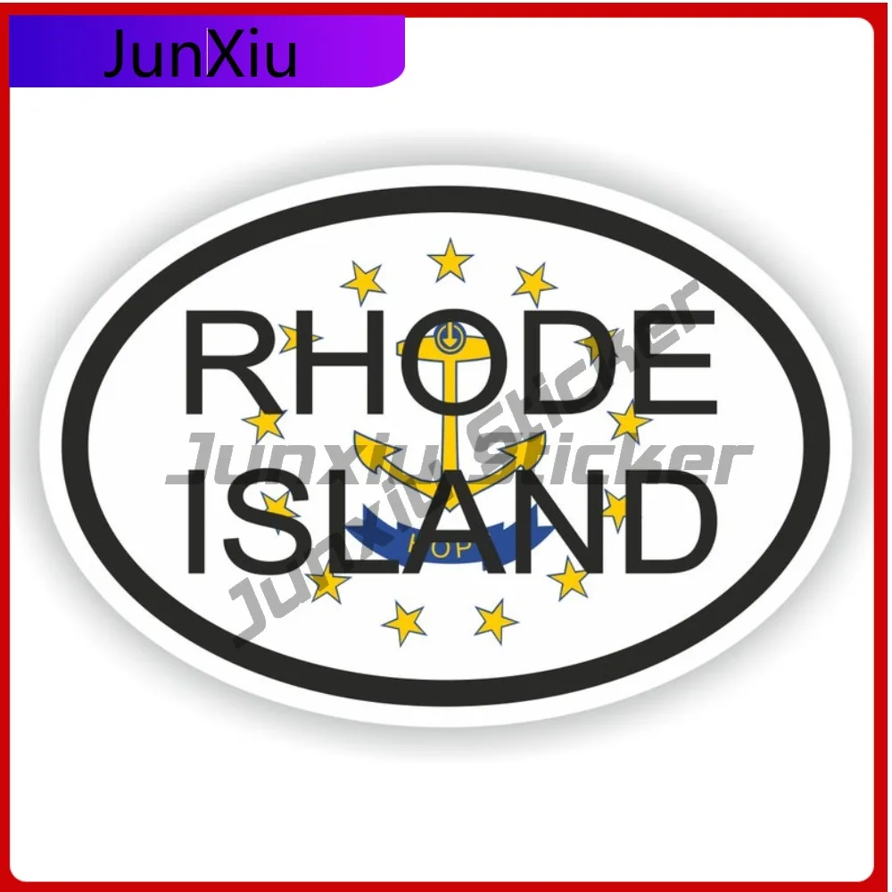 

Rhode Island City Oval Sticker With National Flag Badge Sticker Decorative Electric Scooter Accessories Stickers Motorhome Rv