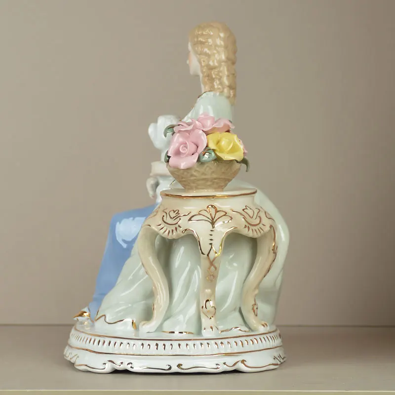 European ceramic figure artwork ornament light luxury home living room entrance shelf decoration