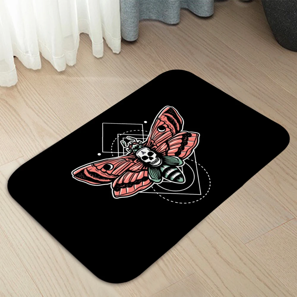 Surreal Death Moth Doormats Home Carpet Entrance Door Mats Modern Decor Carpet Bathroom Floor Mats 292