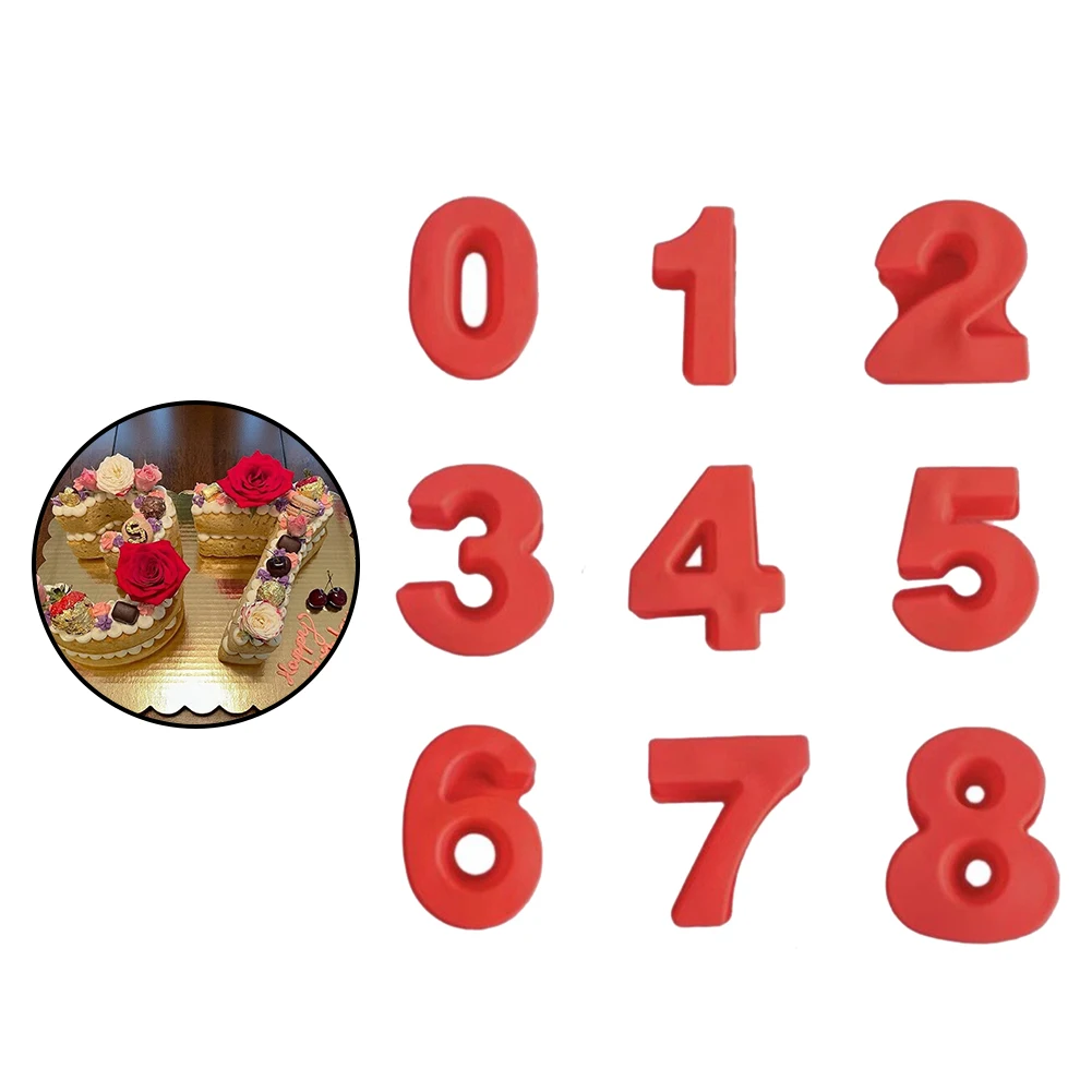 Number Cake Molds Set 10 Inches Silicone Number Cake Molds High Temperature Resistant Dishwasher Safe Material