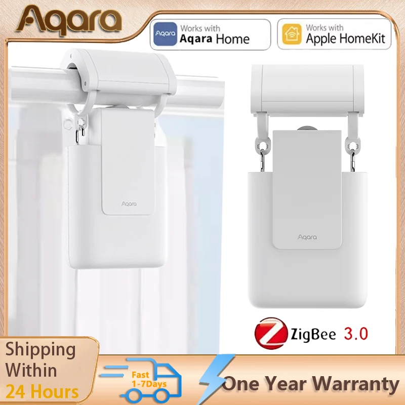 

Aqara Smart Curtain Companion E1 (Roman Rod Version) Zigbee Smart Automatic Curtain Opener, Remote Control With App/Timer/Voice