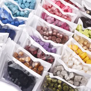 우표용 레트로 왁스 도장, 마카롱 골드, 웨딩 생일 왁스 래커, 씰 레이스 왁스 도장, 50 개 