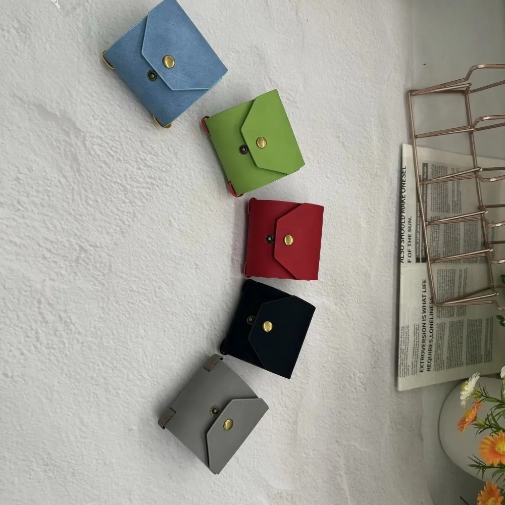 Small Solid Color Cash Wrap Wallet Multifunction Lightweight Money Holder With Clasp Leather Pocket Wallet Business Trip