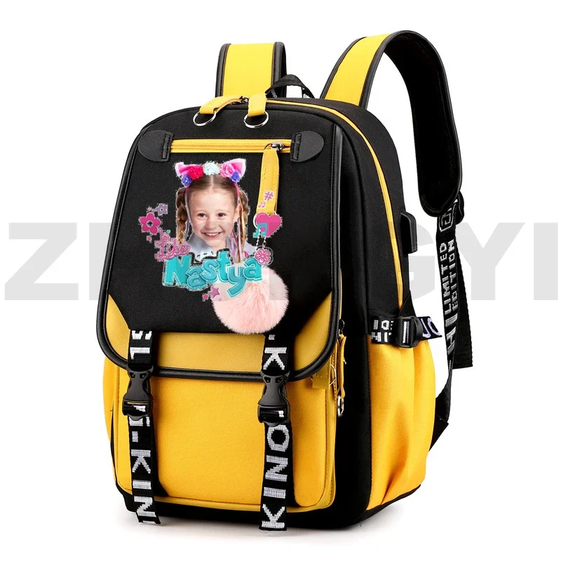 Bolsa de escola engraçada cartoon para meninos e meninas, mochila russa como Nastya para mulheres, anime kawaii, viagem casual, moda