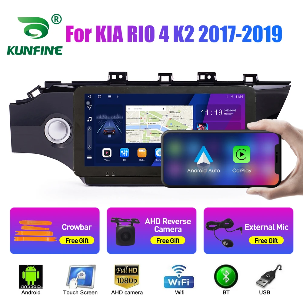 10.33 Inch Car Radio For KIA K2 RIO 4 2017-2019 2Din Android Octa Core Car Stereo DVD GPS Navigation Player QLED Screen Carplay