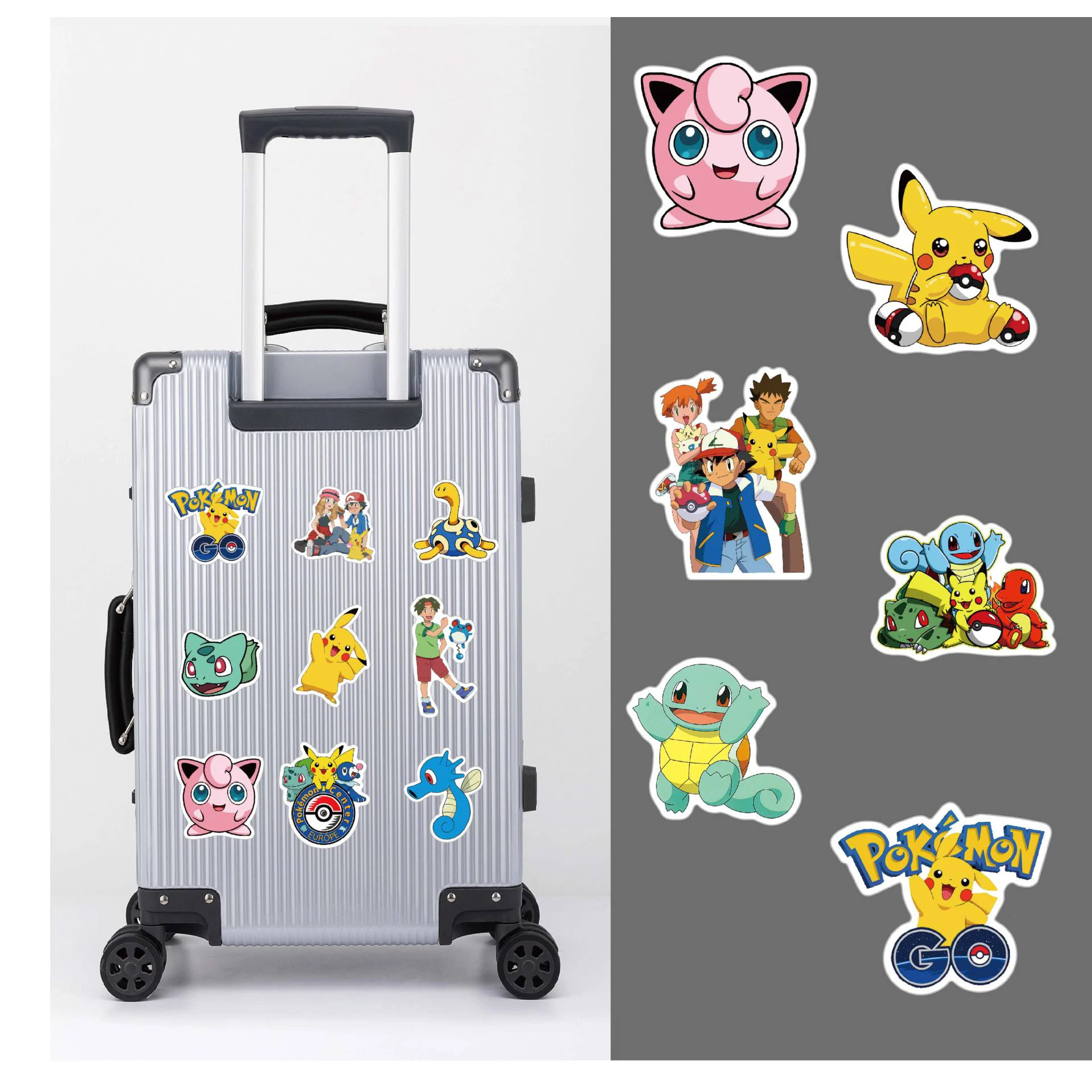 50/100Pcs Cartoon Pokemon Pikachu Stickers Party Favors Gifts for Fun Laptop Skateboard Guitar Suitcase Waterproof Stickers