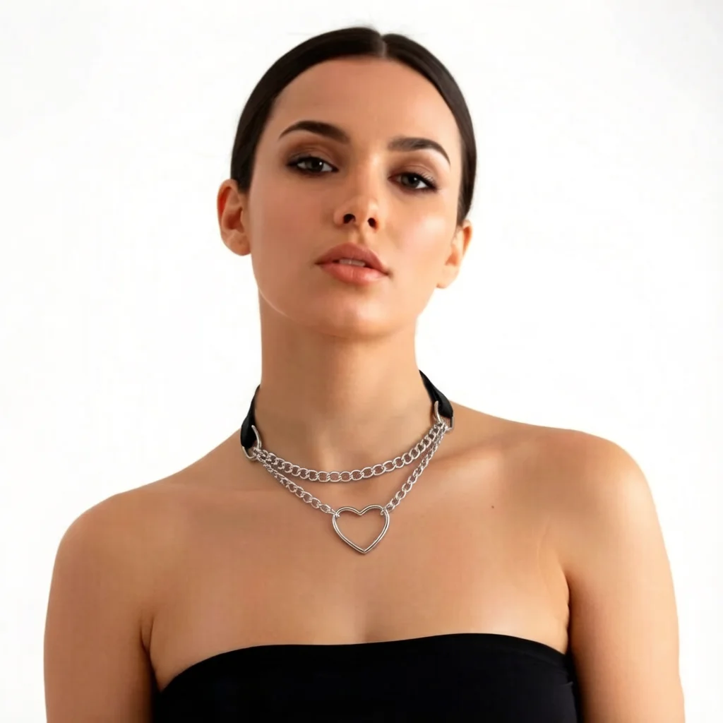 Sexy Bondage Lingerie Sexy Leather Collar Harness Woman Erotic Leather Neck Harness Fetish Wear Women Neck Accessorie view 4