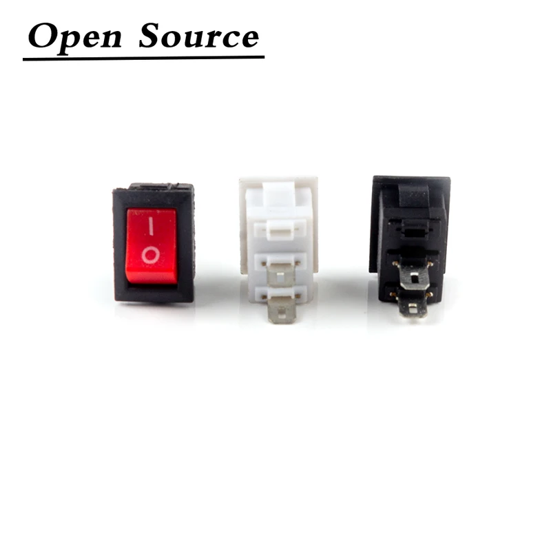 5/10Pcs Drukknop 10X15Mm Spst 2Pin 3A 250V KCD11 Snap-In on/Off Rocker Switch 10Mm * 15Mm Zwart Rood En Wit