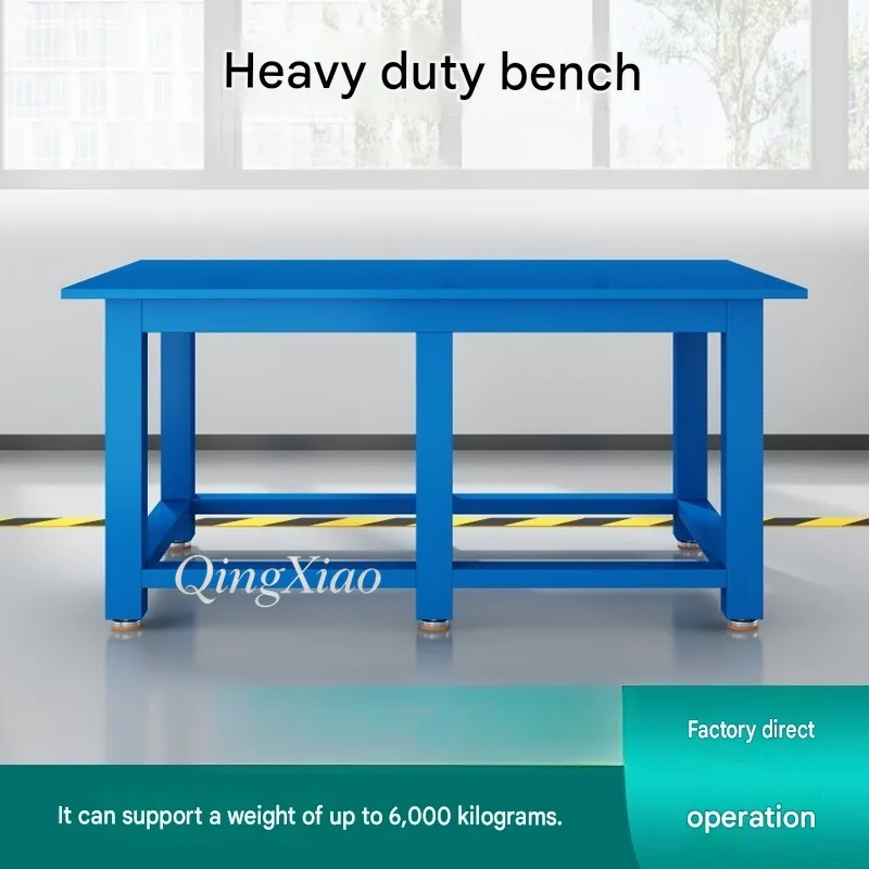 Industrial Heavy Duty Welded Steel Plate Fitter Workbench With Bench Vise For Mold Fitting Workshop Maintenance Assembly Table