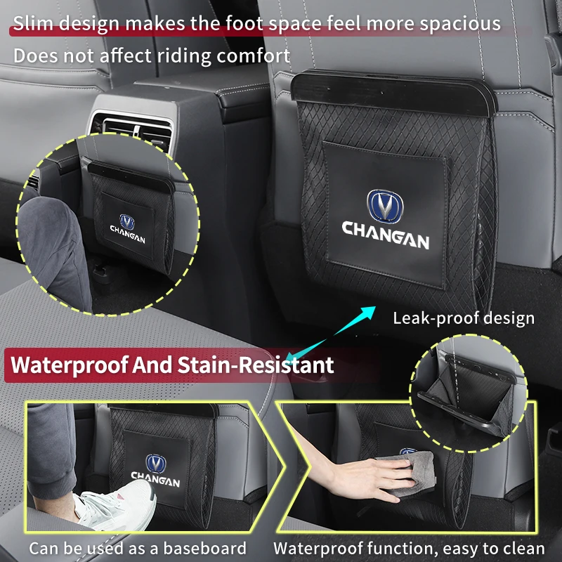 Waterproof Car Seat Back Trash Bags Leather Anti-kick Bin Bag For Changan CS75 CS35 CS15 CS95 RAETON CX70 CS55 EADO CX20