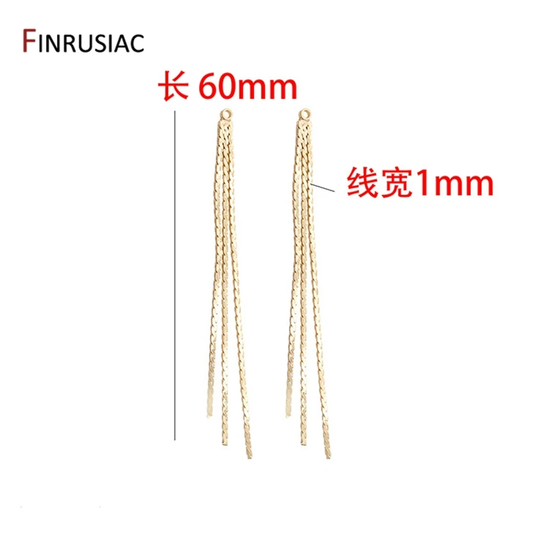 14K Real Gold Plated 60mm Tassel Charm Pendant For Handmade Earrings Making  DIY Earrings Accessories