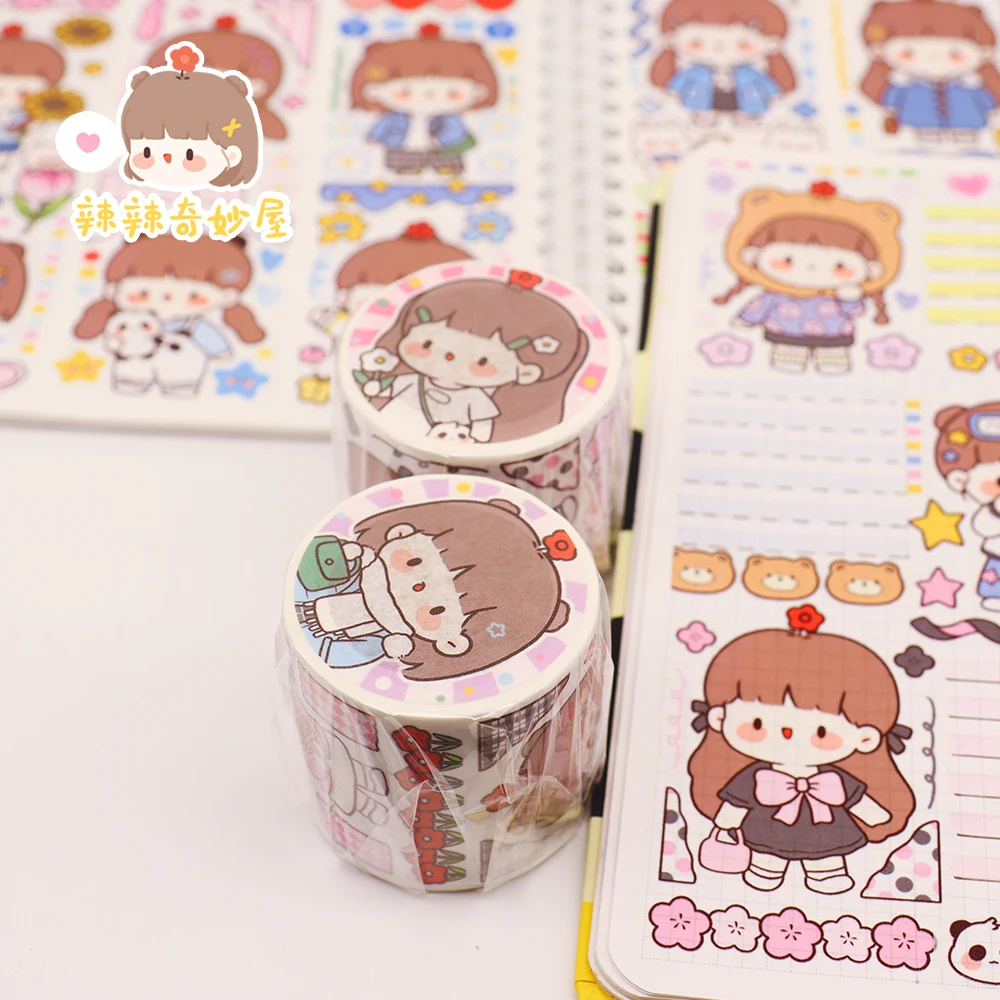 Four Season Wearing Cute Girls Daily Life Washi Tape