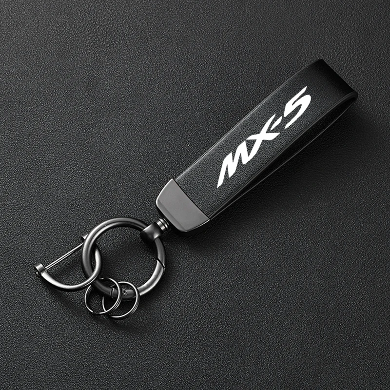 High-Grade Leather Car Keychain Holder Keyring For Mazda MX-5 RF ND MX5