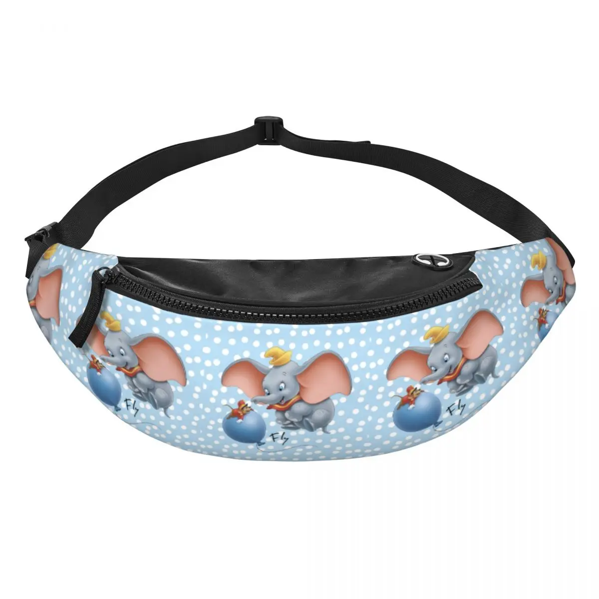 

Custom D-Dumboes Cartoon Fanny Pack for Men Women Cool Cute Elephant Crossbody Waist Bag Travel Hiking Phone Money Pouch